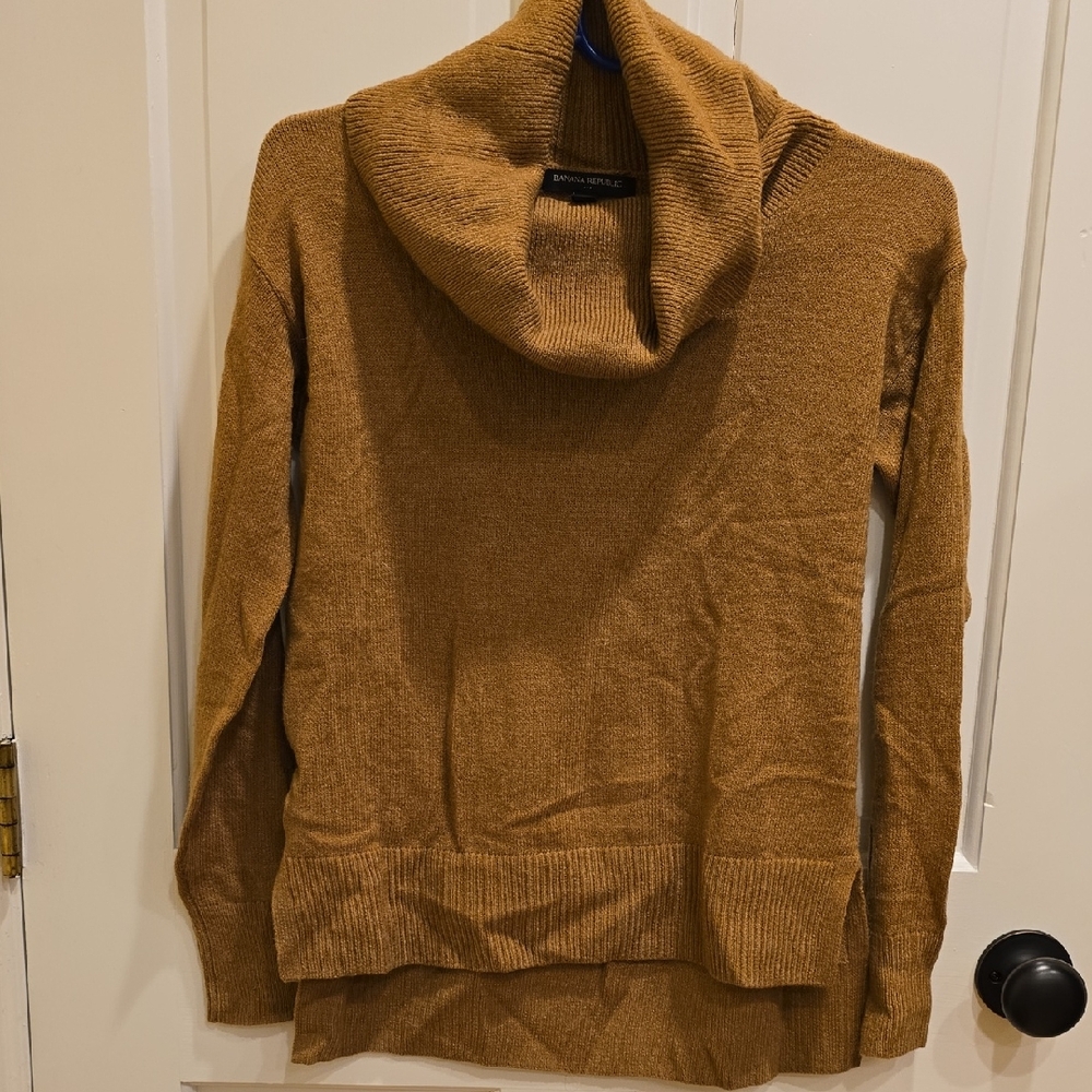 Banana Republic Tan Cowl Neck Sweater